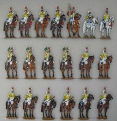French Cuirassiers, regimental band, not playing, (half profile) 