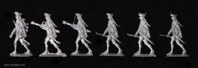Infantry Musicians, marching and not playing, profile 