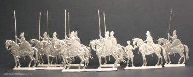 Medieval mounted warriors at rest 