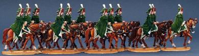 Hussars with furcaps, in capes, walk 
