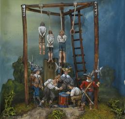 Condemned Landsknechts gambling for their lives 