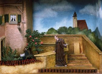 Spitzweg. Mönch und Rose 