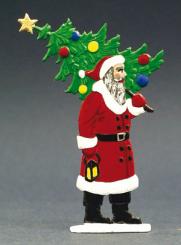 Père Noël avec arbre de Noël et lanterne 
