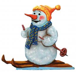 Bonhomme de neige avec ski 