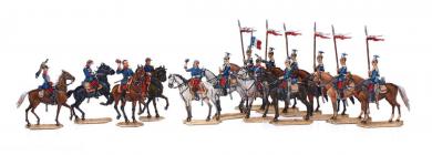 Kaiser Napoleon III. inspiziert ein Lancier-Regiment 