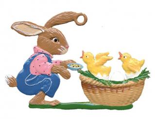 Ornament: Rabbit feeding Chicks 