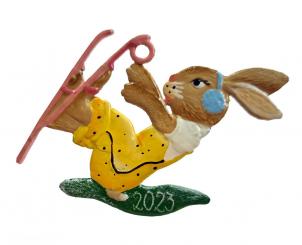 Ornament: Easter Bunny skiing 
