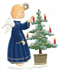 Angel Decorating Tree 