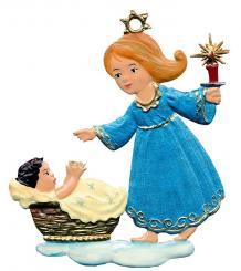 Pendentif : Ange gardien avec bébé 