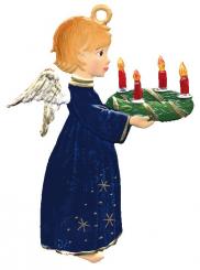 Anhänger: Engel mit Adventskranz 