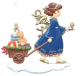 Anhänger: Engel mit Handwagen 