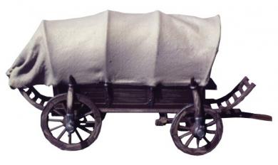 Wagon bâché avec bâche en toile 