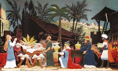Klein-Diorama: Heilige-Drei-Könige-Krippe, Heilige Drei-Königs-Krippe) 