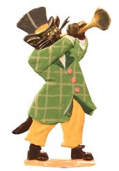 Cat with trumpet 