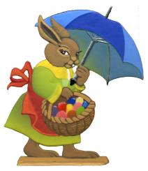 Easter Rabbit Mom with Umbrella 