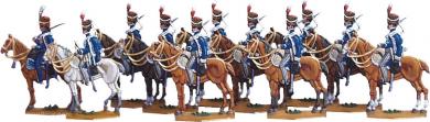 Hussars in halt with drawn sabres 