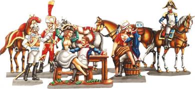French napoleonic officers at rest in a tavern 