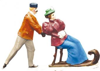 Ice skating couple, blank 