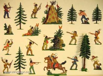 Indianer und Siedler im Kampf 