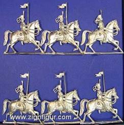 Fur cap hussars on horseback 