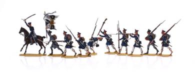 Preußische Landwehr um 1813, vorgehend im Gefecht 