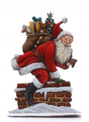 Santa is climbing into Chimney 