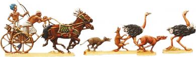 The famous child-king Tutenchamun on the ostrich-hunt 
