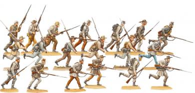 Südstaaten: Konföderierte Infanterie im Gefechtsmarsch um 1862 -Südstaaten- 