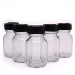 Five Empty Glas Bottles 