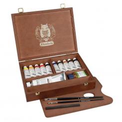 Small wooden box, with 10x 35 ml tubes 