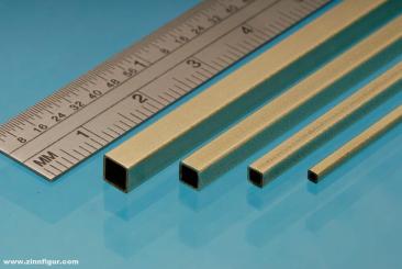Square brass tube 2.4 mm x 2.4 mm 