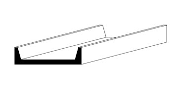 u-profile, 350x2,0x0,97 mm 