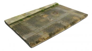 Kopfsteinstraße mit Abfluss, 31 x 21 cm 