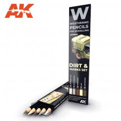 Weathering Pencils for Modelling. Dirt & Marks Set 