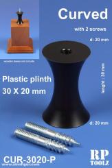 Socle en plastique - concave - 30 x 20 mm 