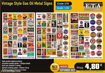 Signaux en métal de style vintage pour le gaz et le pétrole 