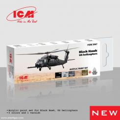 Acrylic Paint Set for Black Hawk. US helicopters 