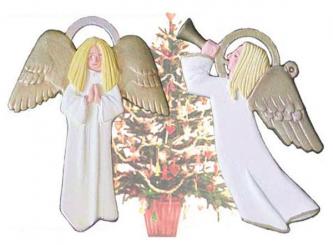 Weihnachtsanhänger: 2 Engel 