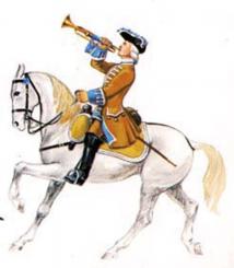 Dragoner-Trompeter zu Pferd 