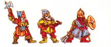 Fantasy: 3 kämpfende Zwerge 