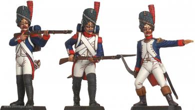 Form: Offizier u. 2 Grenadier. 