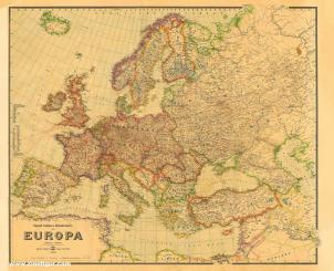 Historische Verkehrskarte von Europa 1942 