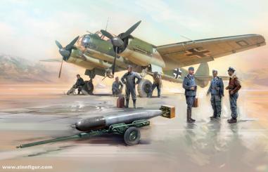 Ju 88A-4 mit Bodenpersonal und Torpedoanhänger 