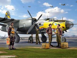 B-26B Marauder mit USAAF Piloten und Bodenpersonal 
