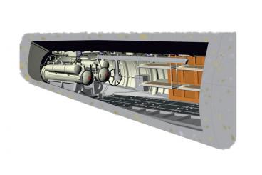 U-Boat Type IX Rear Torpedo Section & Crew Bunks 