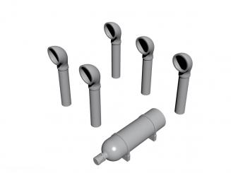 PT-109 Boat Deck Set (Smoke Generator, Ventilation Funnels) 