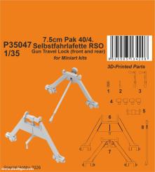 7,5cm PaK40/4 Selbstfahrlafette RSO Gun Travel Locks (MiniArt) 