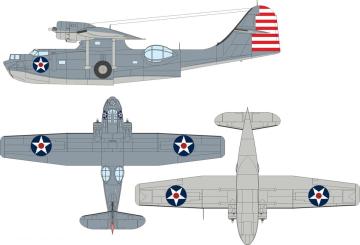 PBY-5A emblème "Stars with Red Center" - Express Mask (Eduard/Revell) 