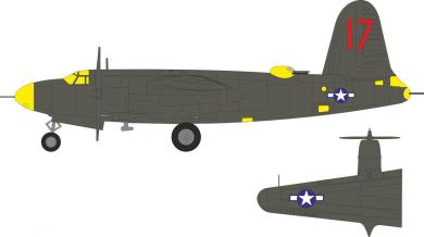 B-26C-45 Marauder Hoheitsabzeichen und Heckmarkierungen - Express Mask (ICM) 
