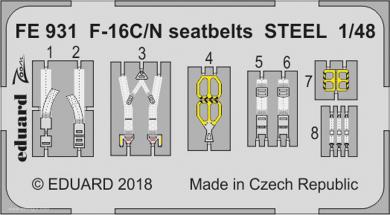 F-16C/N Seatbelts STEEL 